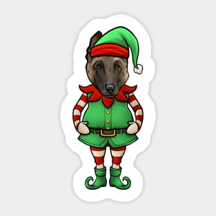 Belgian Malinois Christmas Elf Sticker